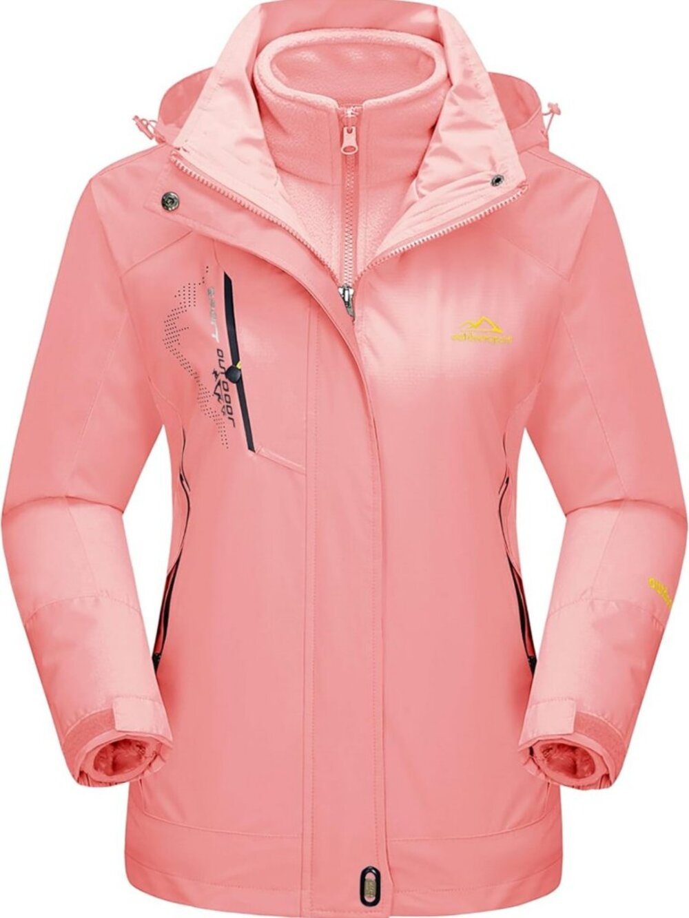 Women's 3-in-1 Winter Coat - Waterproof Ski Jacket, Windproof, Fleece Lined